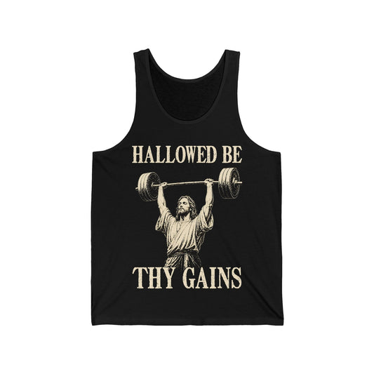 Hallowed Be Thy Gains Tank Top