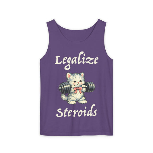 Legalize Steroids Kitten Tank Top [Comfort Colors]