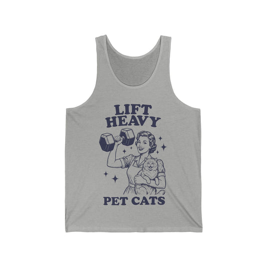 Lift Heavy, Pet Cats Housewife Tank Top