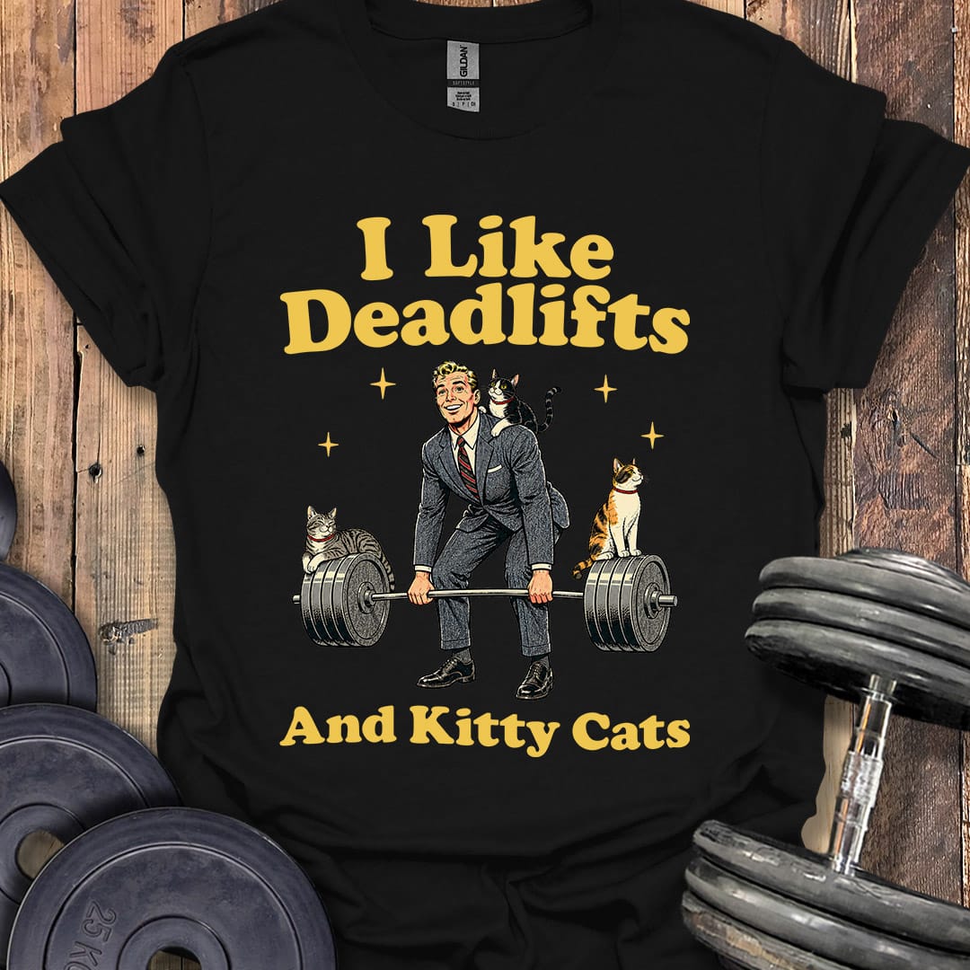Deadlifts and Kitties Businessman T-Shirt