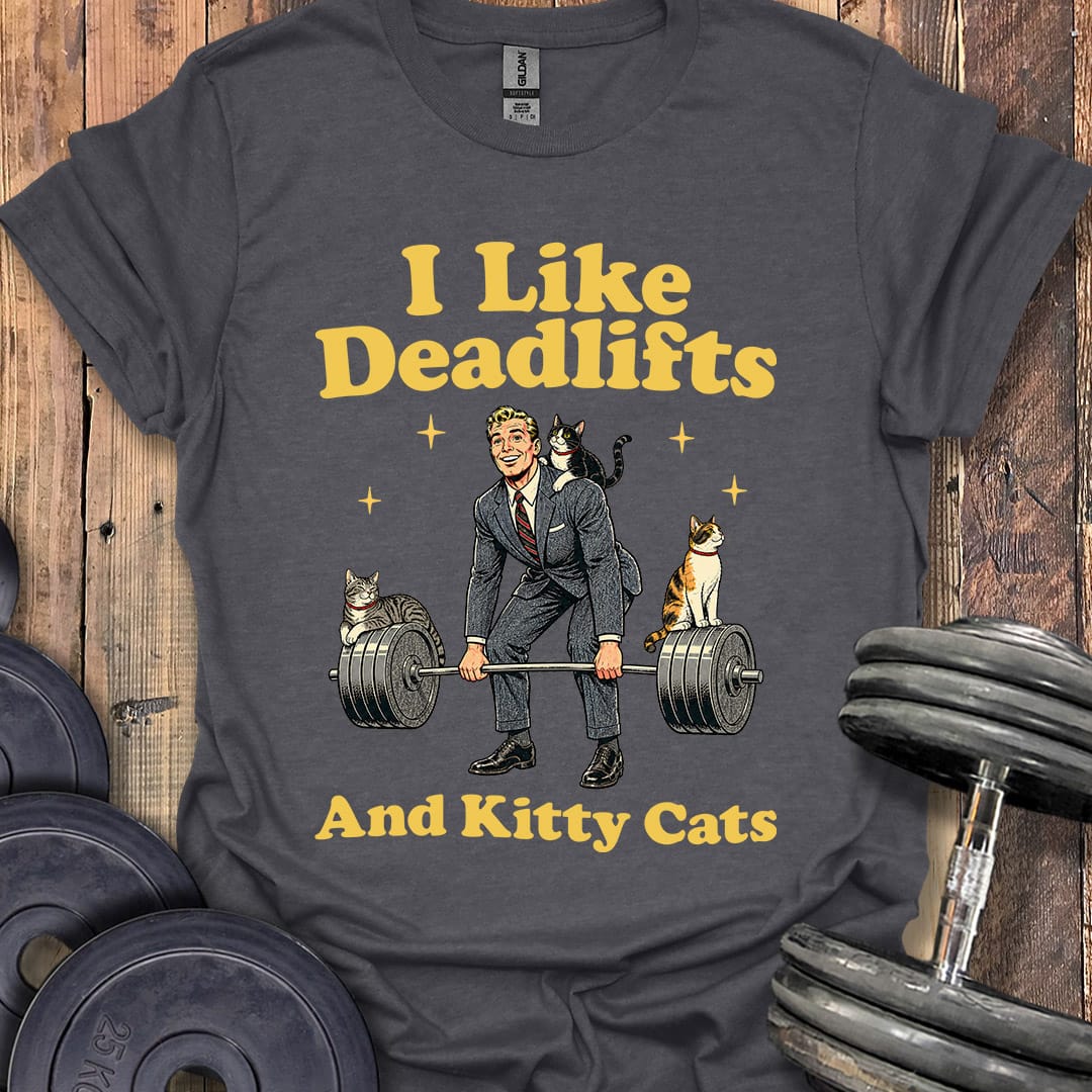 Deadlifts and Kitties Businessman T-Shirt
