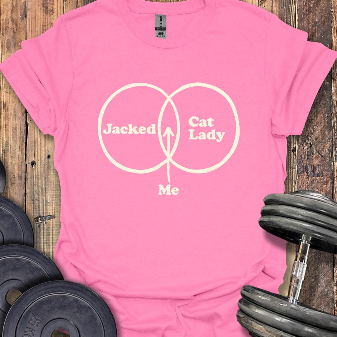 Jacked Cat Lady Diagram T-Shirt