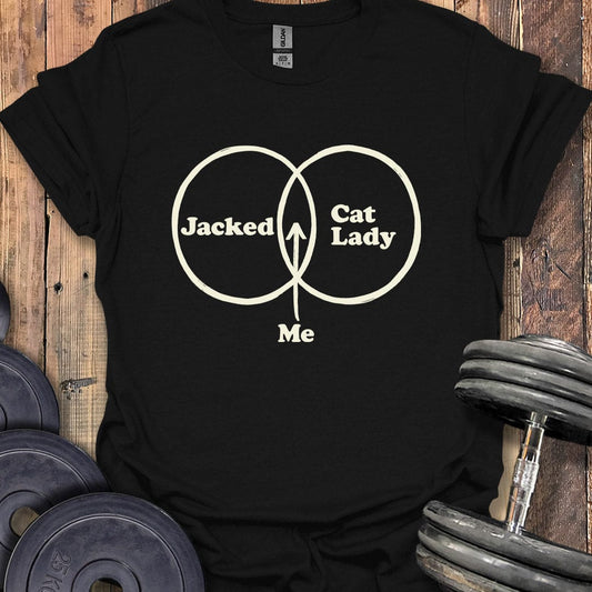 Jacked Cat Lady Diagram T-Shirt