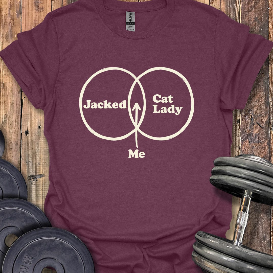 Jacked Cat Lady Diagram T-Shirt
