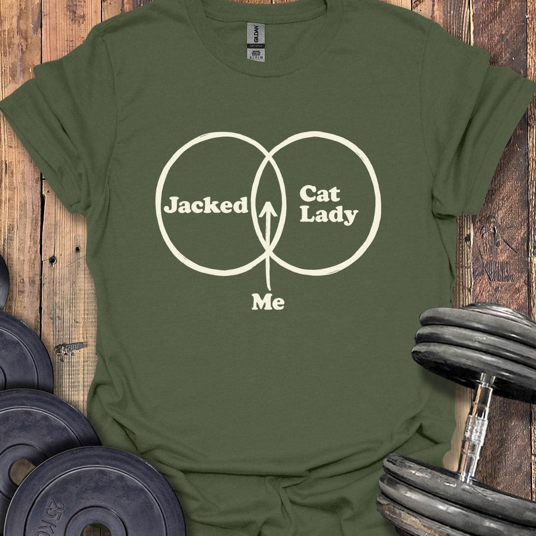Jacked Cat Lady Diagram T-Shirt