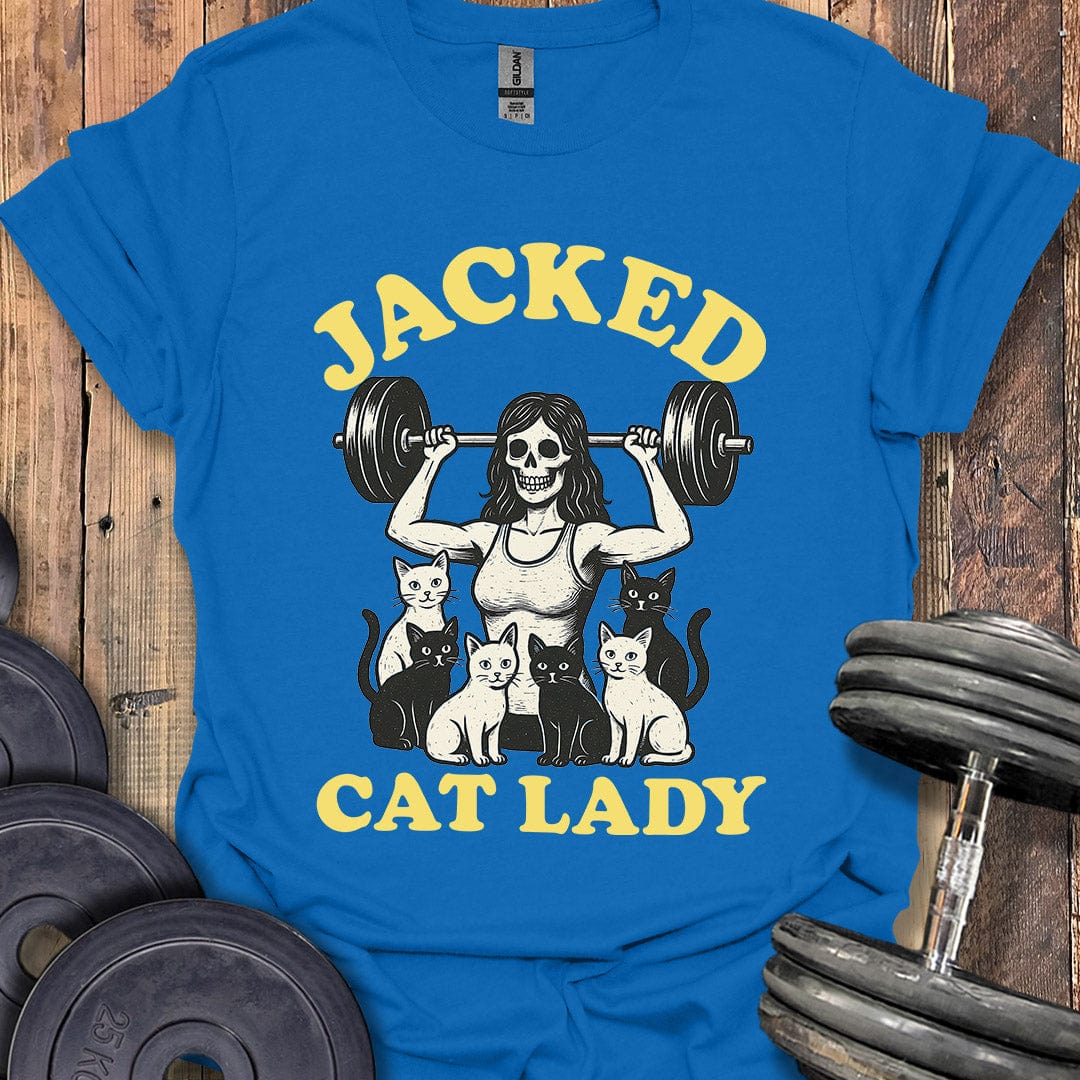 Jacked Cat Lady Skeleton T-Shirt
