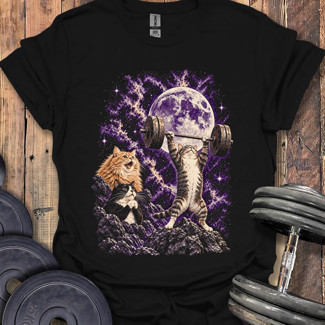 Lifting Cat Moon T-Shirt